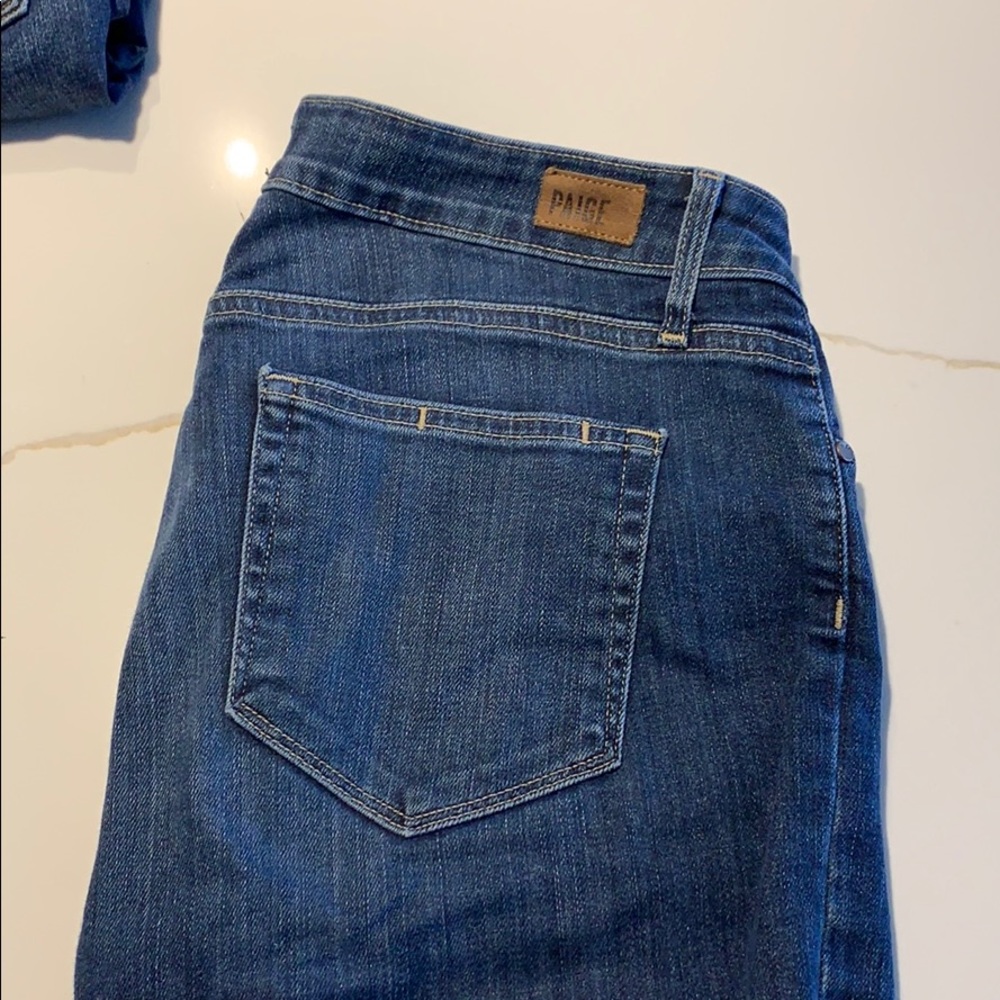 Paige medium wash skinny jeans ankle length